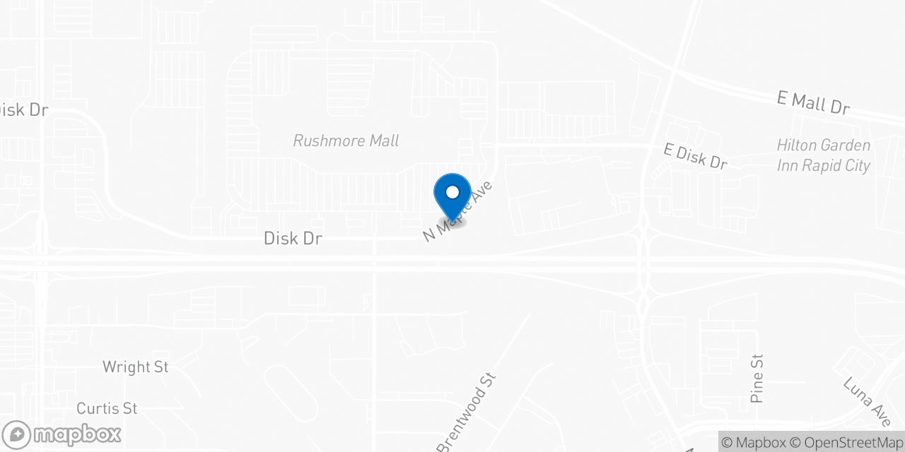 Map showing the location of the Social Security office in Rapid City, SD