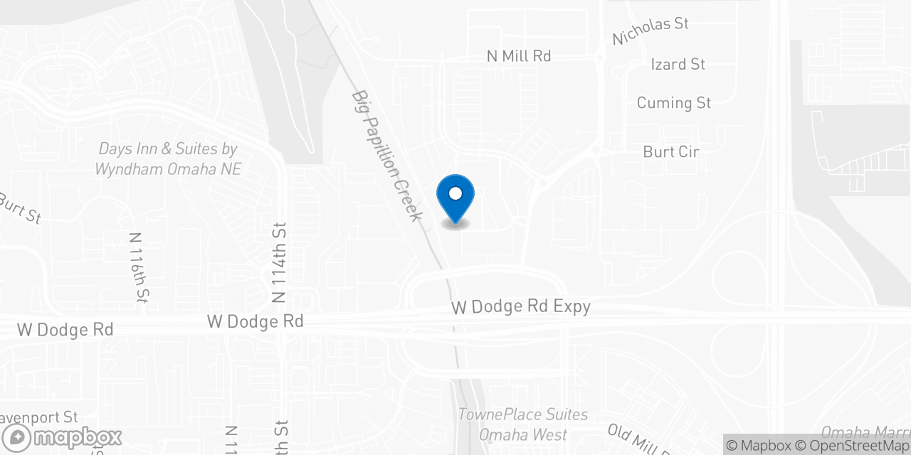 Map showing the location of the Social Security office in Omaha, NE