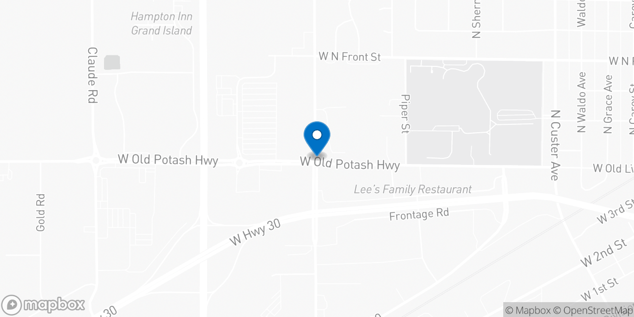 Map showing the location of the Social Security office in Grand Island, NE