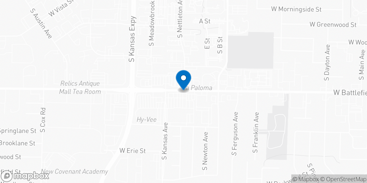 Map showing the location of the Social Security office in Springfield, MO