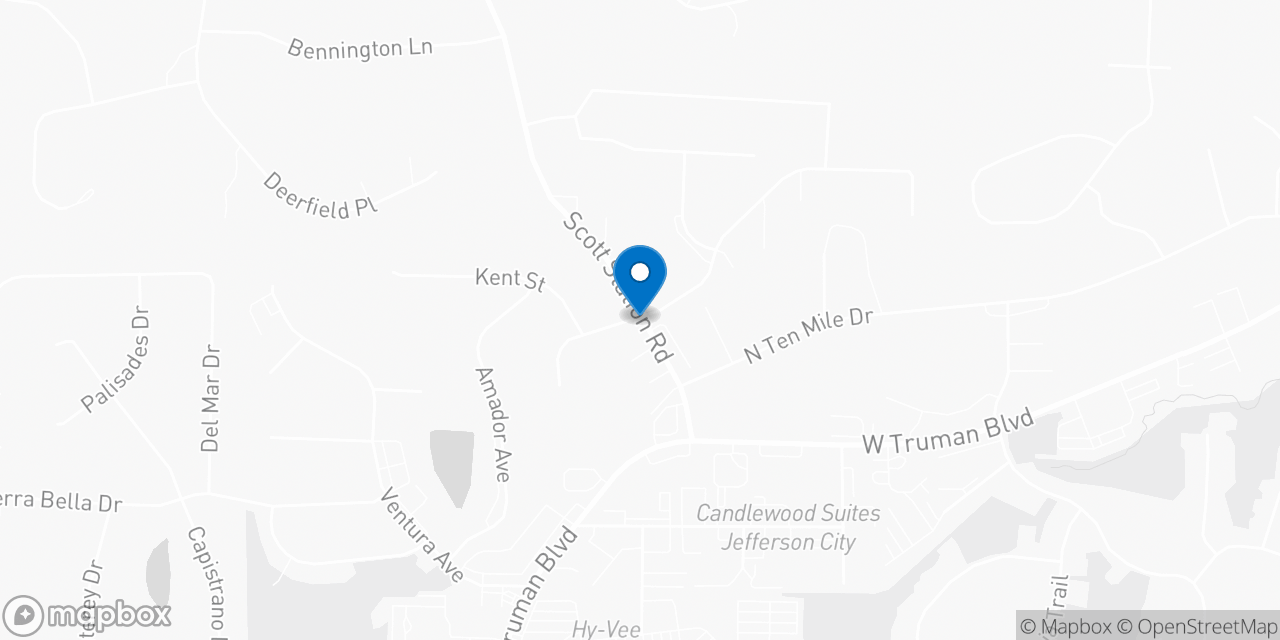 Map showing the location of the Social Security office in Jefferson City, MO