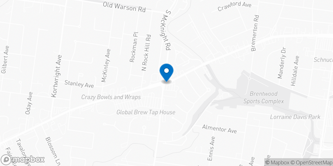 Map showing the location of the Social Security office in Rock Hill, MO