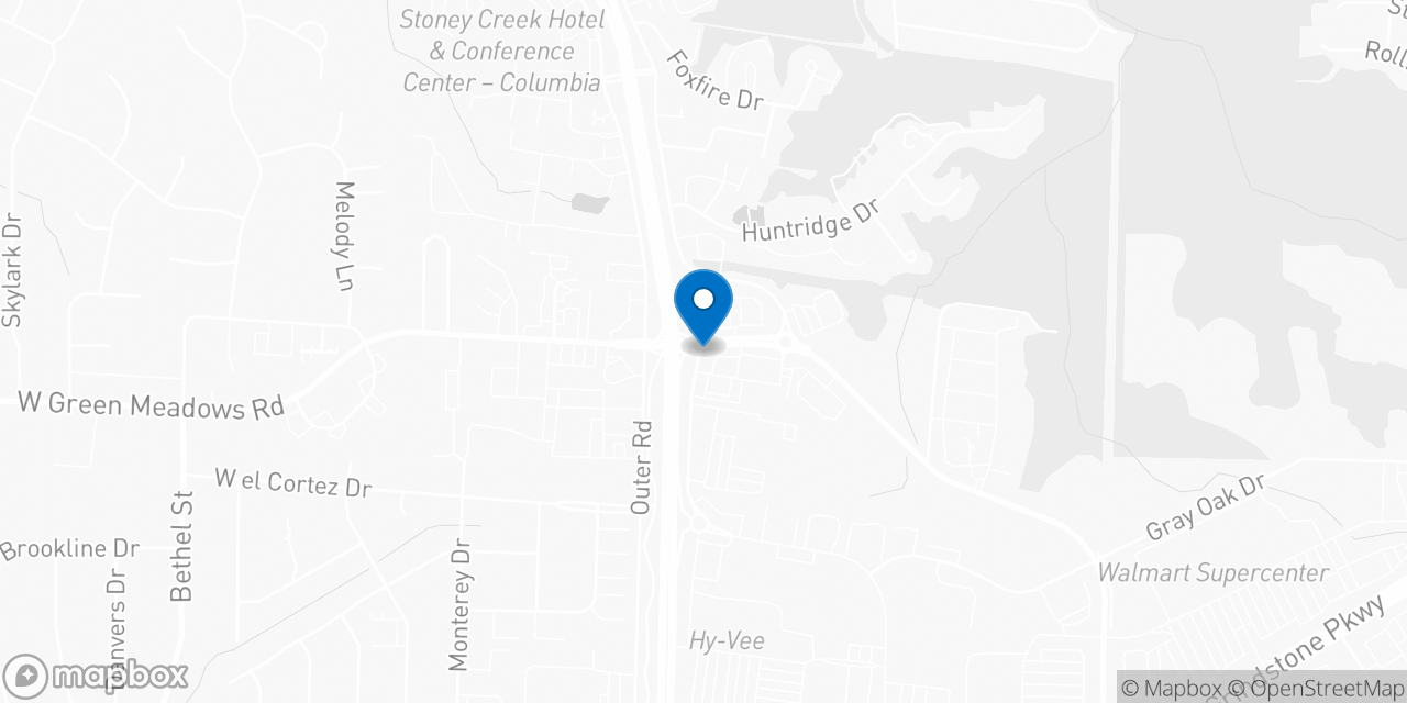 Map showing the location of the Social Security office in Columbia, MO