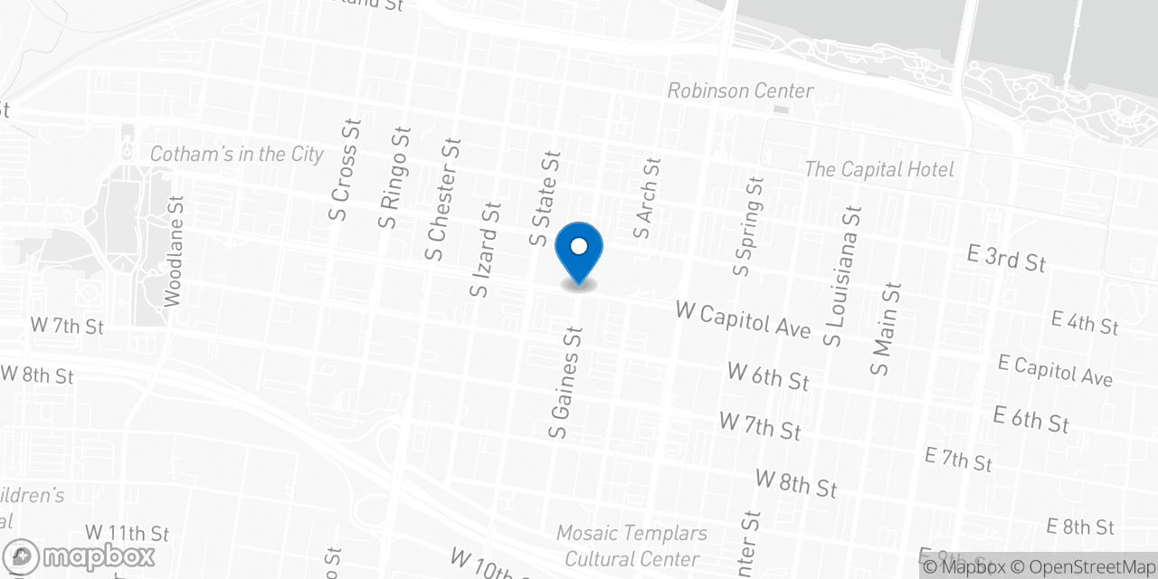 Map showing the location of the Social Security office in Little Rock, AR