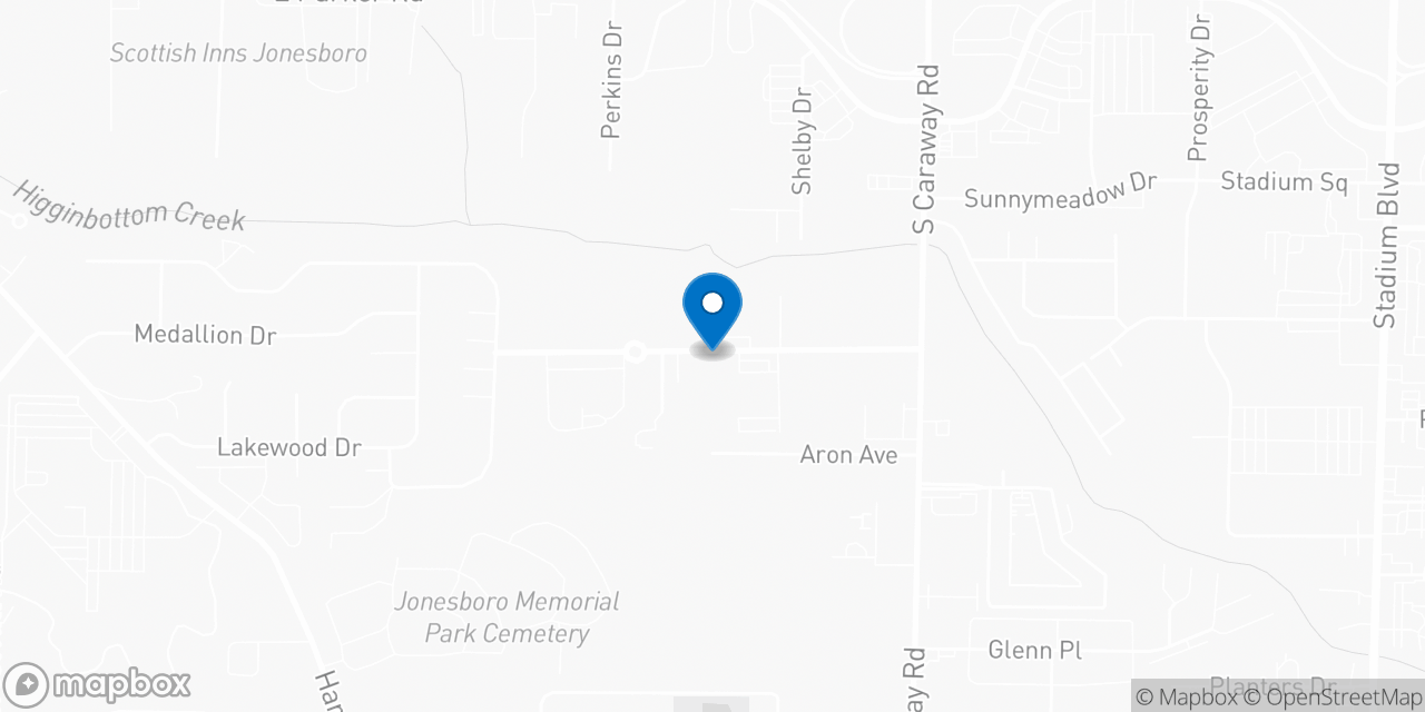 Map showing the location of the Social Security office in Jonesboro, AR