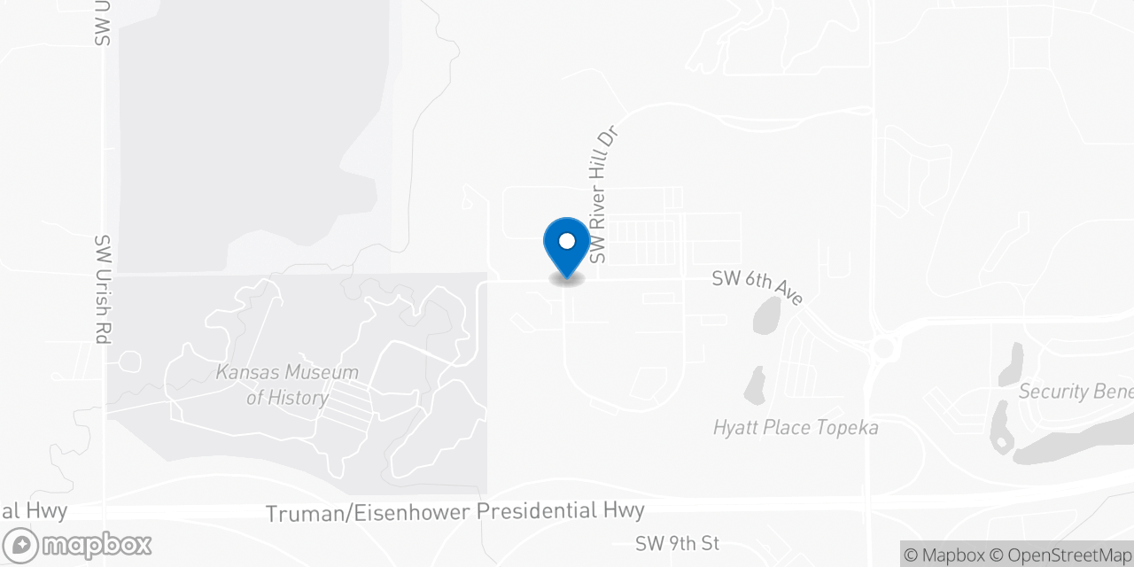 Map showing the location of the Social Security office in Topeka, KS