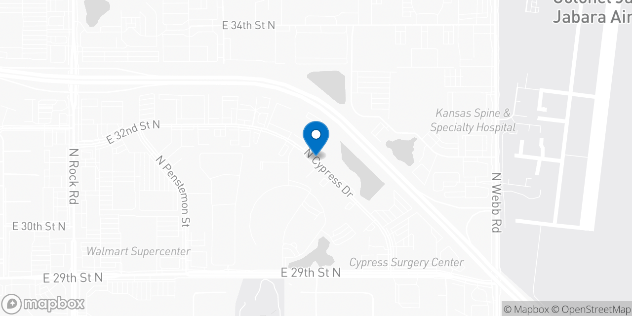 Map showing the location of the Social Security office in Wichita, KS