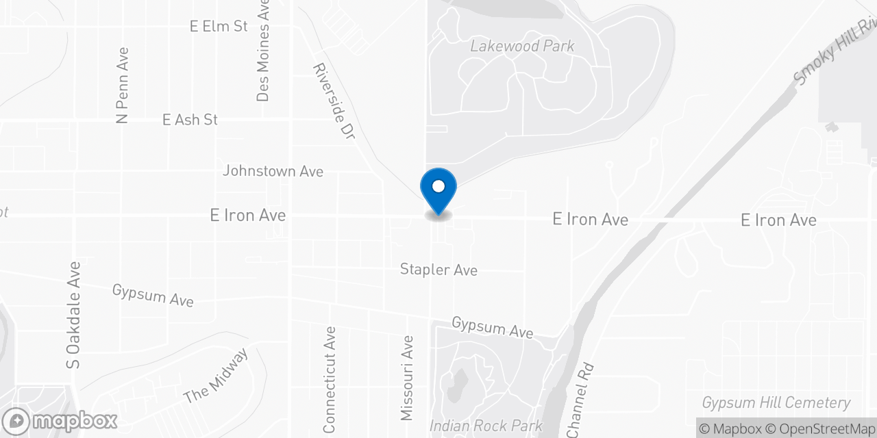 Map showing the location of the Social Security office in Salina, KS