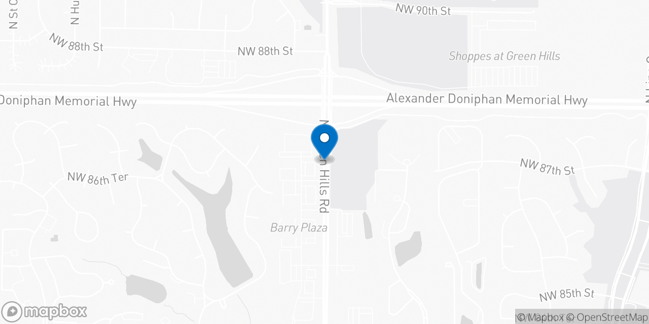 Map showing the location of the Social Security office in Kansas City, MO