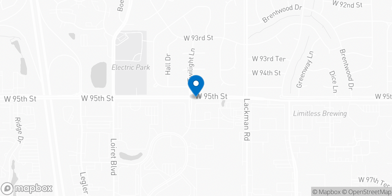 Map showing the location of the Social Security office in Lenexa, KS