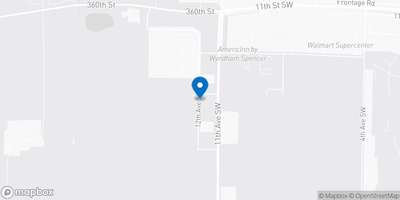 Map showing the location of the Social Security office in Spencer, IA