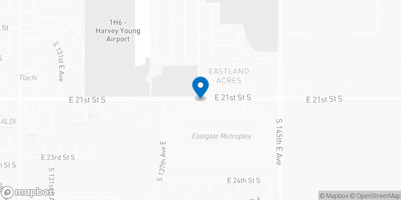 Map showing the location of the Social Security office in Tulsa, OK