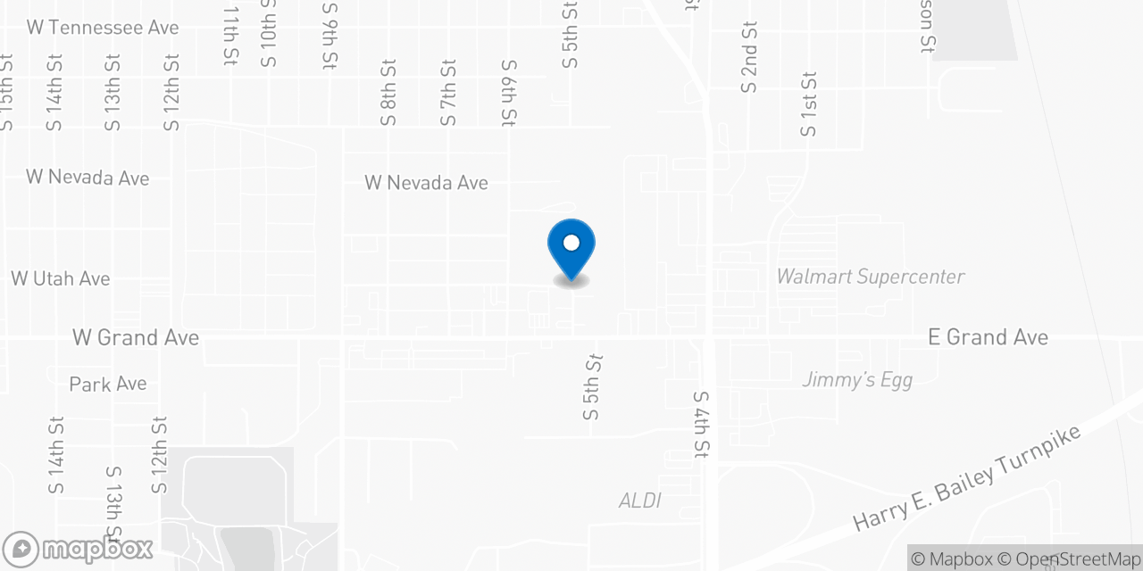 Map showing the location of the Social Security office in Chickasha, OK