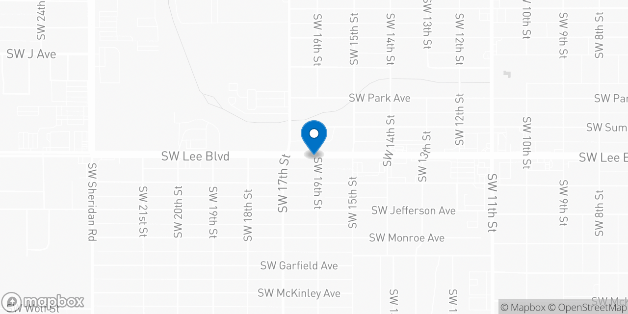 Map showing the location of the Social Security office in Lawton, OK
