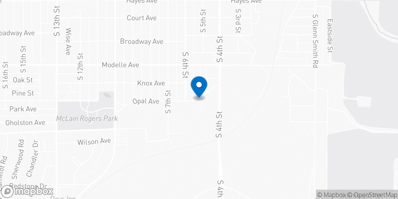 Map showing the location of the Social Security office in Clinton, OK