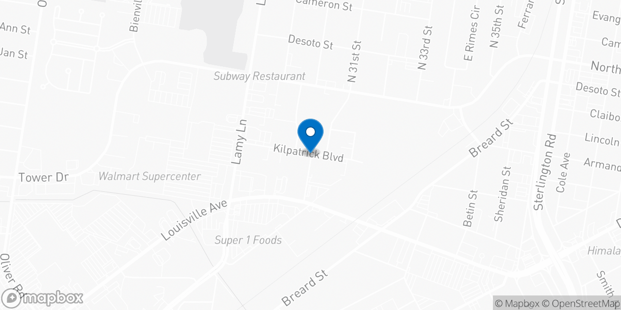 Map showing the location of the Social Security office in Monroe, LA