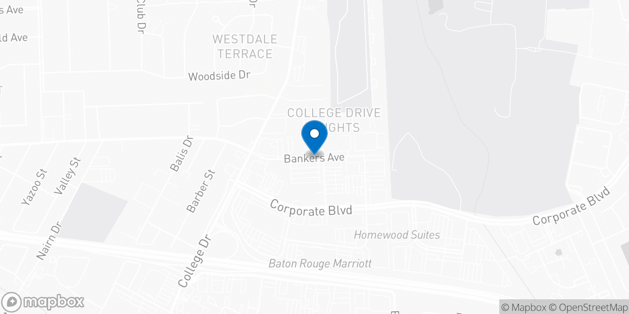 Map showing the location of the Social Security office in Baton Rouge, LA
