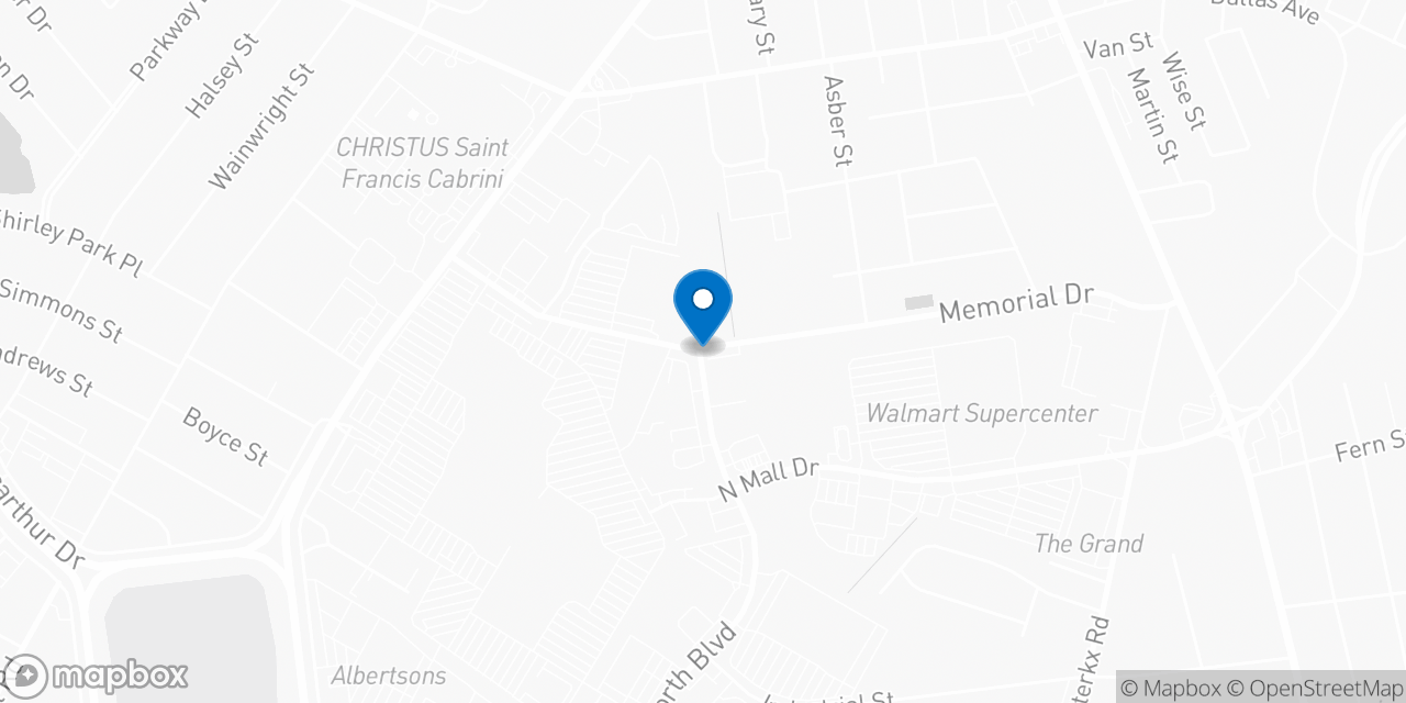 Map showing the location of the Social Security office in Alexandria, LA