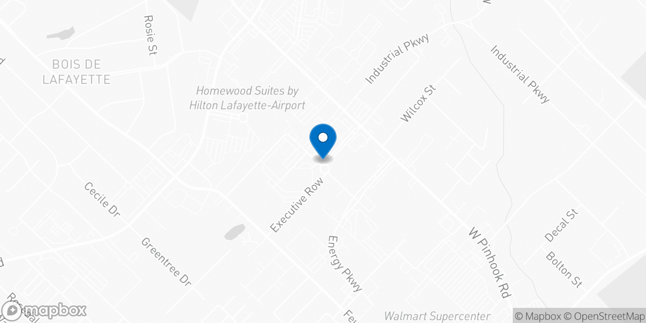 Map showing the location of the Social Security office in Lafayette, LA