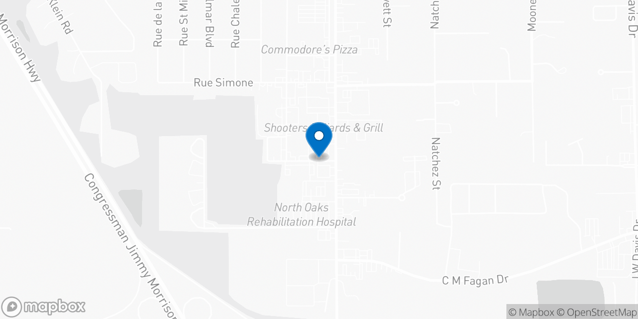 Map showing the location of the Social Security office in Hammond, LA