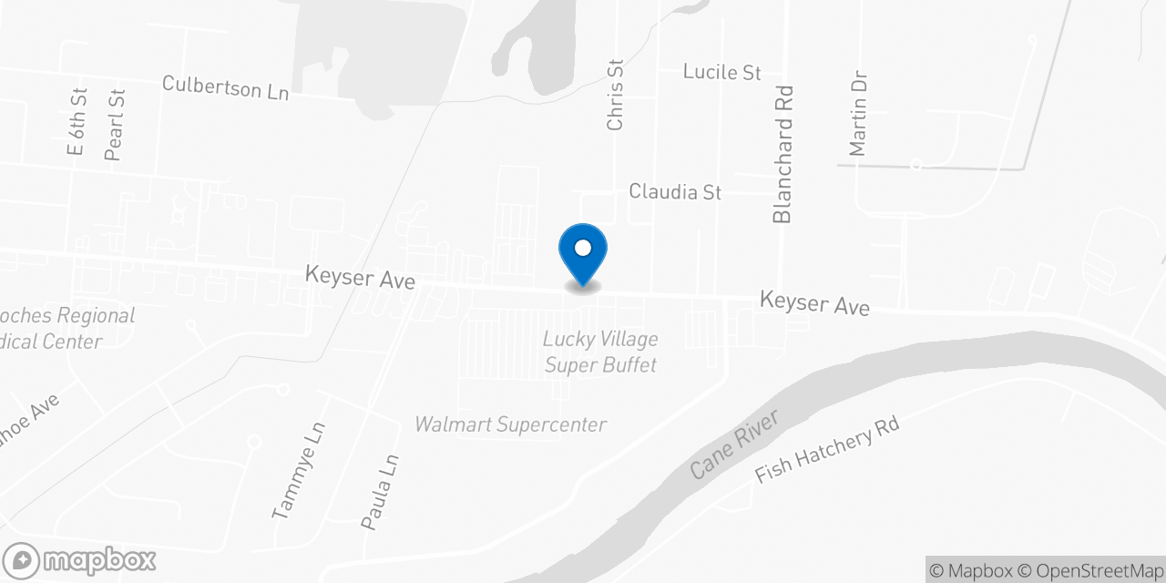 Map showing the location of the Social Security office in Natchitoches, LA