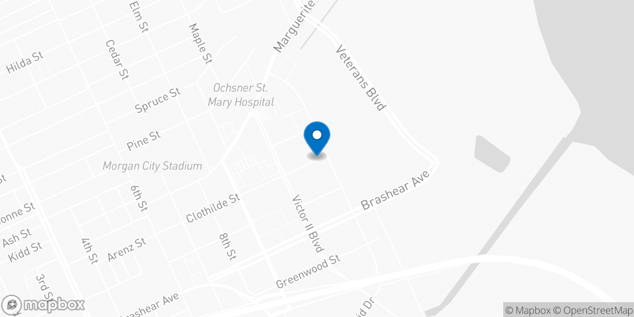 Map showing the location of the Social Security office in Morgan City, LA