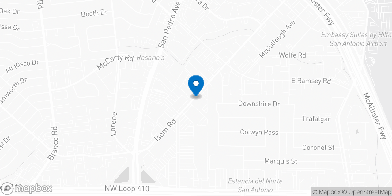 Map showing the location of the Social Security office in San Antonio, TX