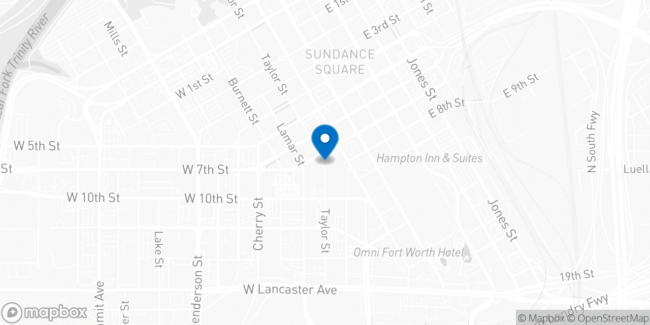 Map showing the location of the Social Security office in Fort Worth, TX