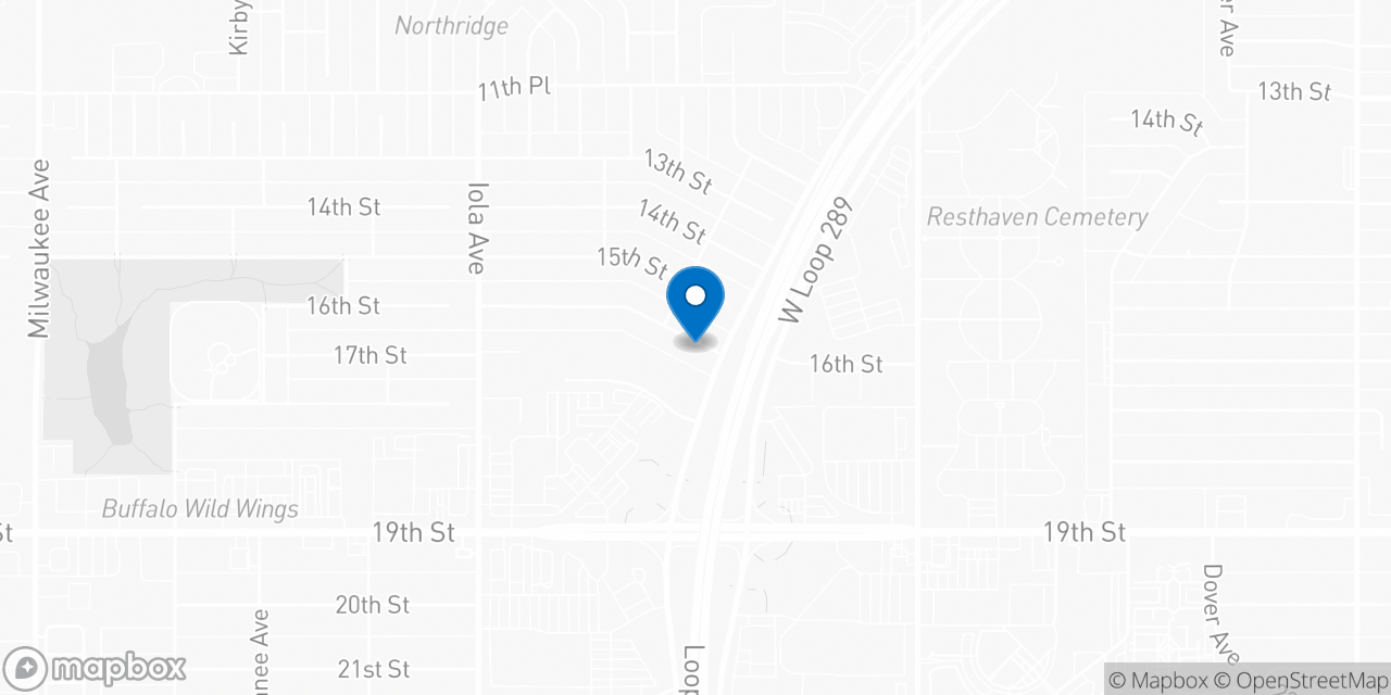 Map showing the location of the Social Security office in Lubbock, TX