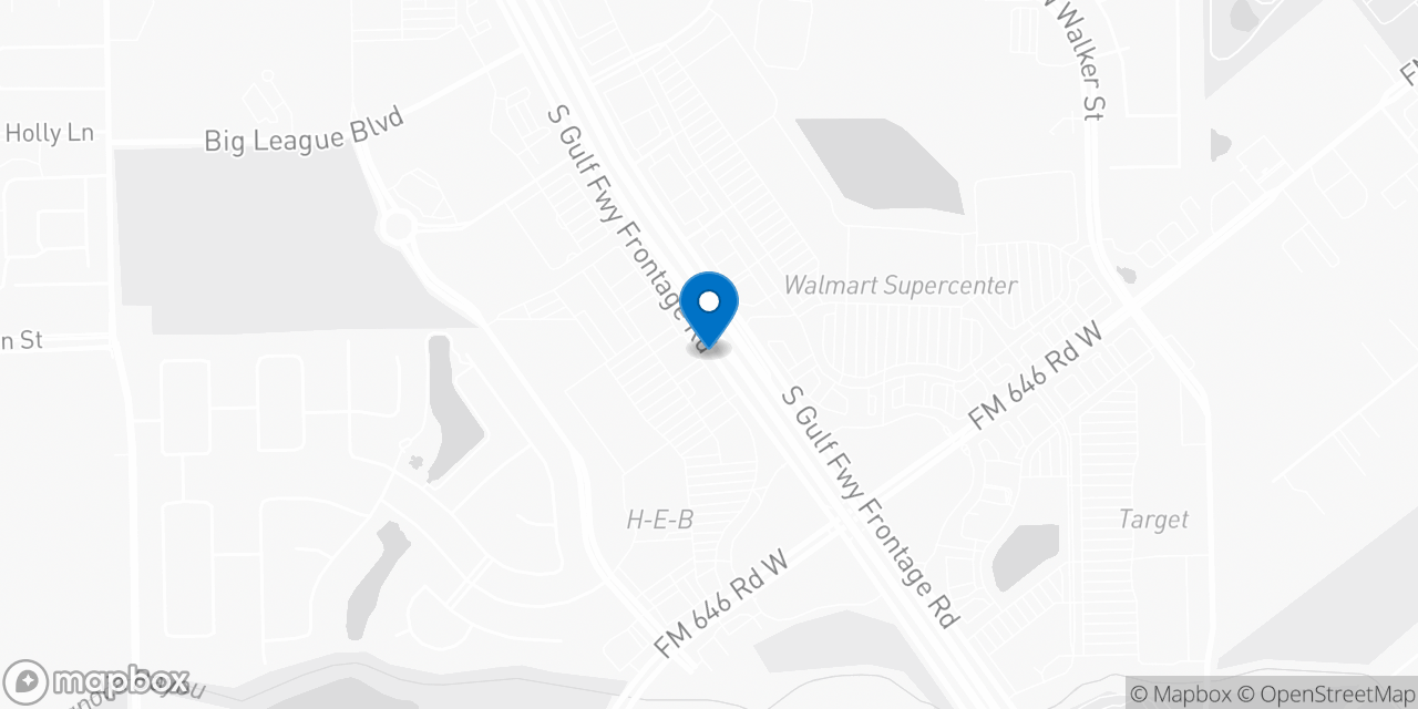 Map showing the location of the Social Security office in League City, TX