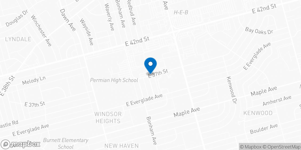 Map showing the location of the Social Security office in Odessa, TX
