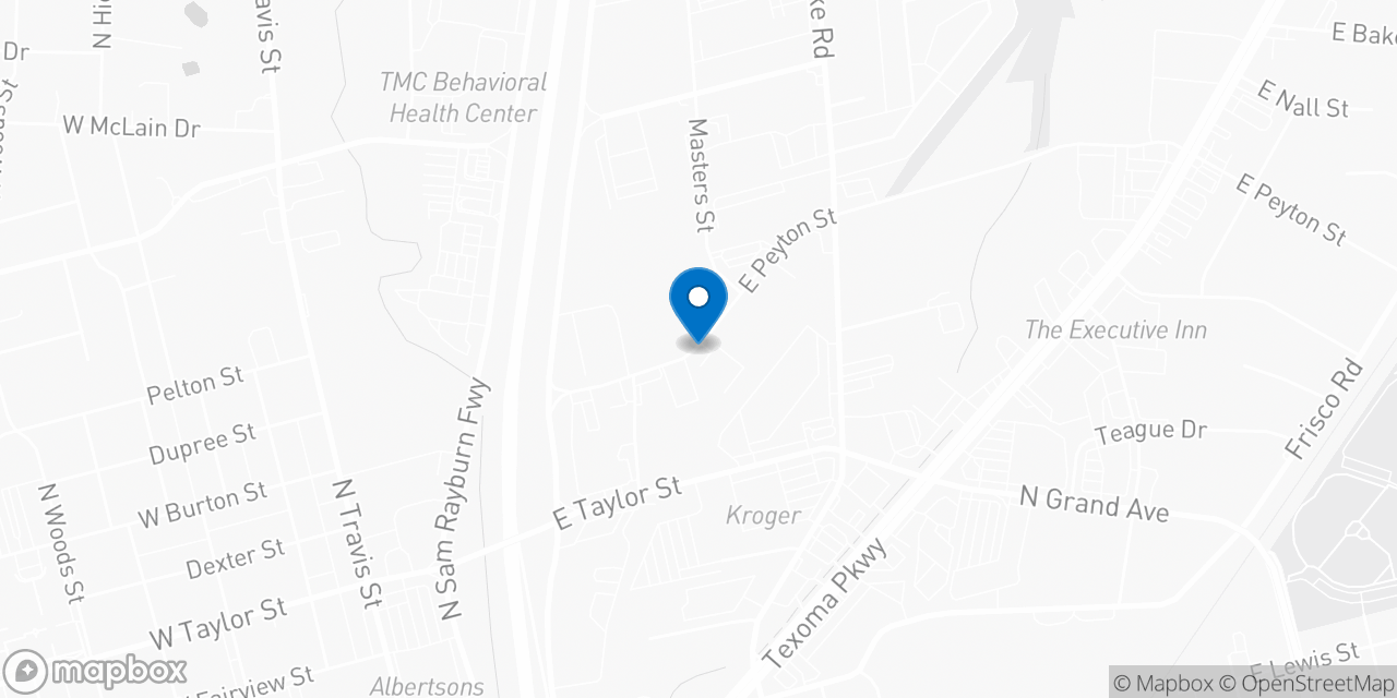 Map showing the location of the Social Security office in Sherman, TX