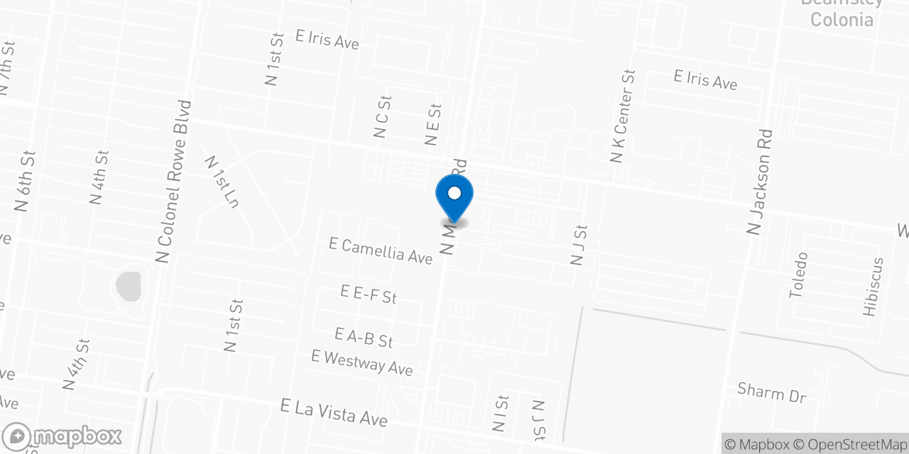 Map showing the location of the Social Security office in Mcallen, TX