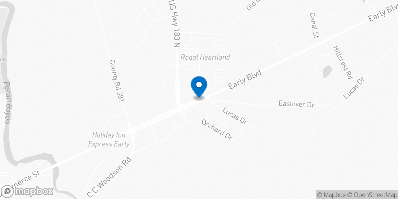 Map showing the location of the Social Security office in Early, TX