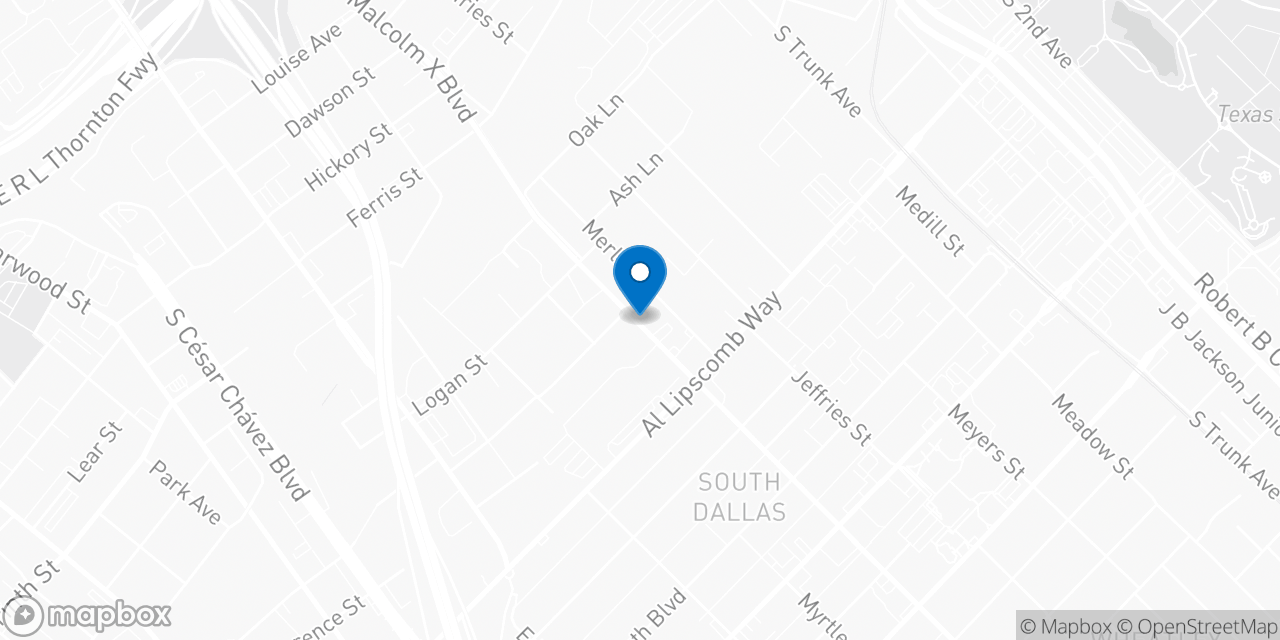 Map showing the location of the Social Security office in Dallas, TX