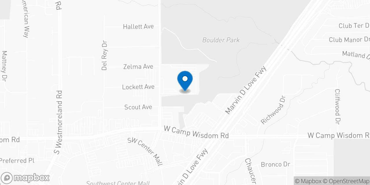 Map showing the location of the Social Security office in Dallas, TX