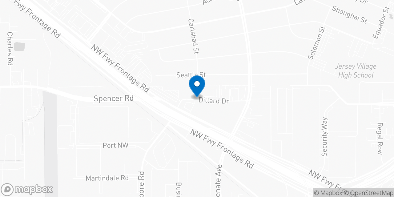 Map showing the location of the Social Security office in Houston, TX