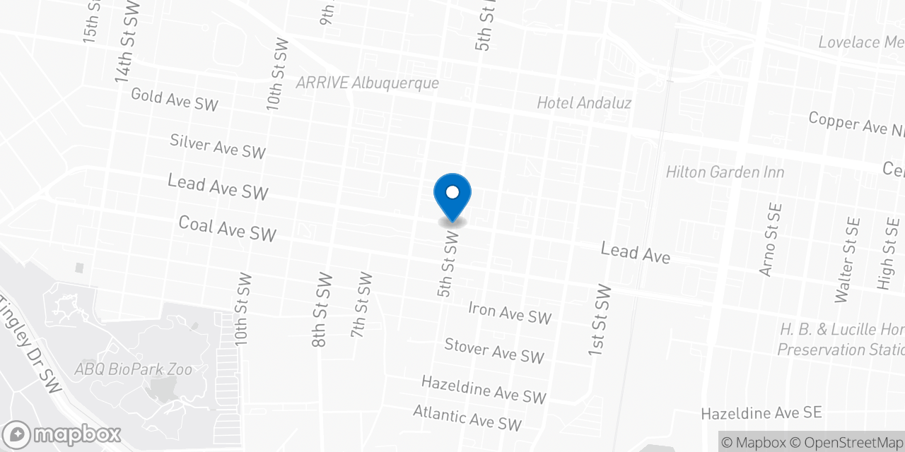 Map showing the location of the Social Security office in Albuquerque, NM