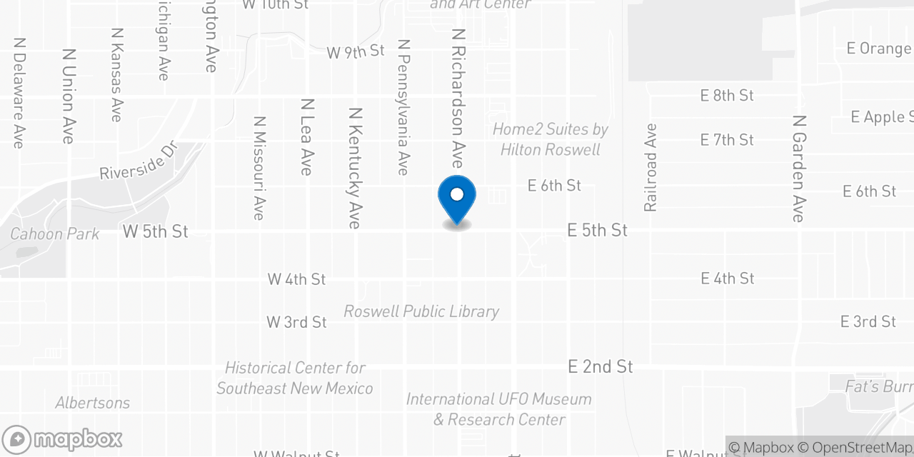 Map showing the location of the Social Security office in Roswell, NM