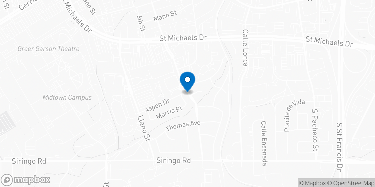 Map showing the location of the Social Security office in Santa Fe, NM
