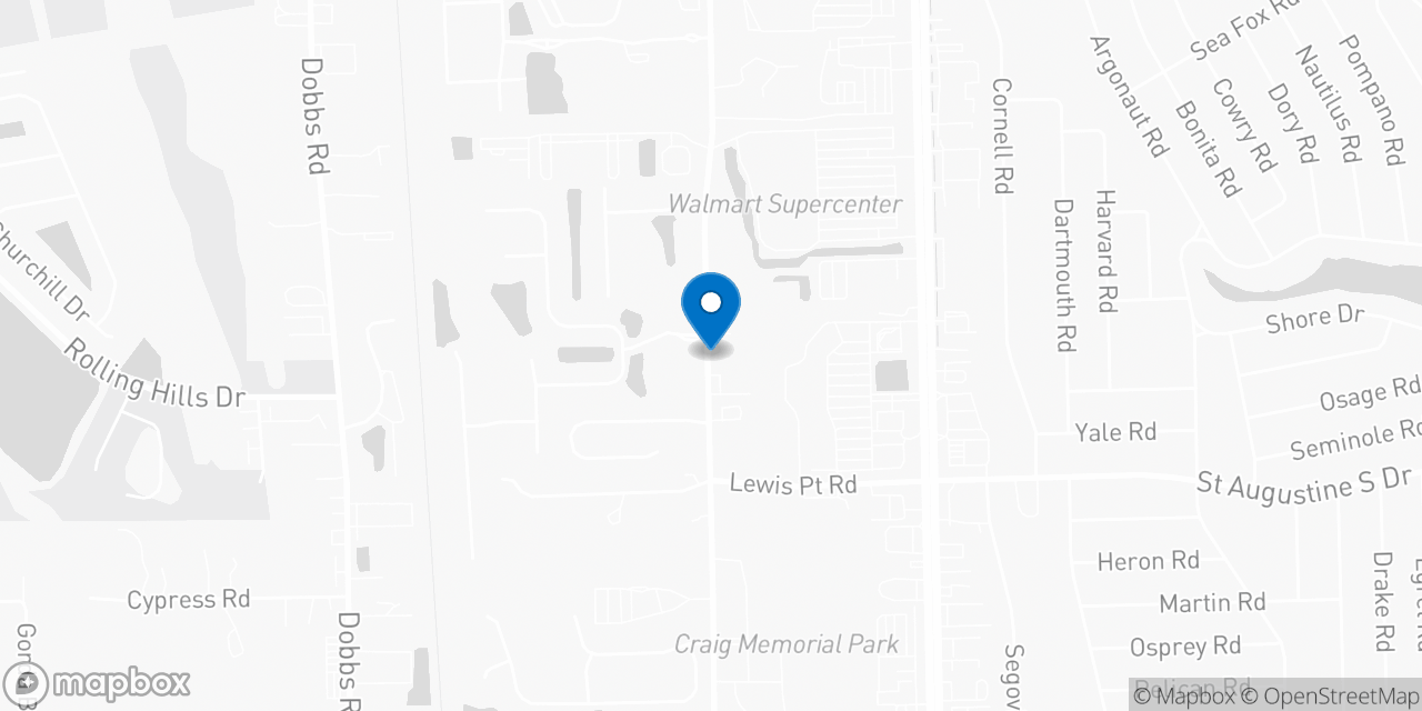 Map showing the location of the Social Security office in St Augustine, FL