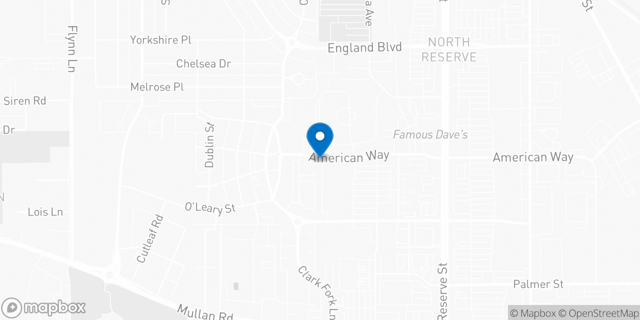 Map showing the location of the Social Security office in Missoula, MT