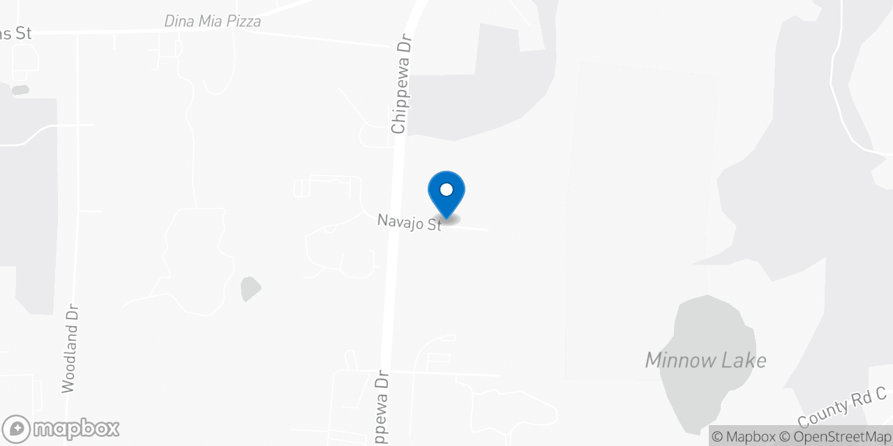 Map showing the location of the Social Security office in Rhinelander, WI