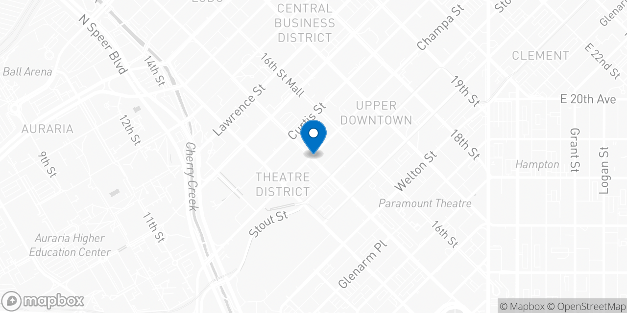 Map showing the location of the Social Security office in Denver, CO