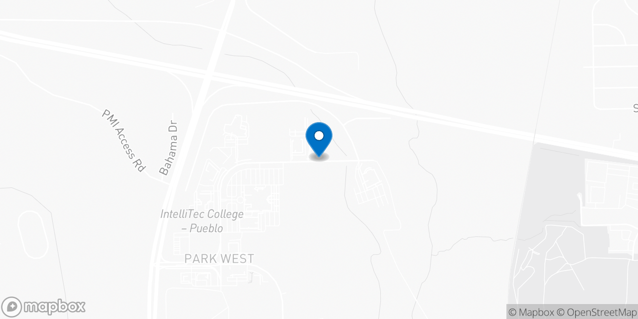 Map showing the location of the Social Security office in Pueblo, CO
