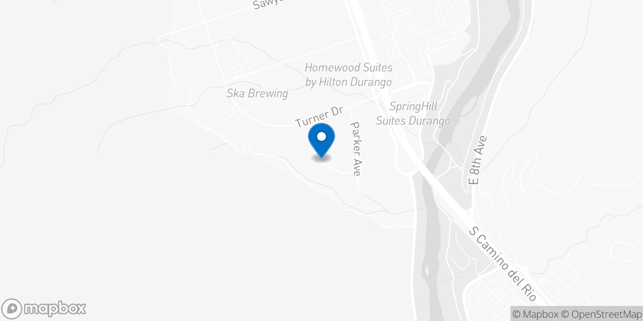 Map showing the location of the Social Security office in Durango, CO