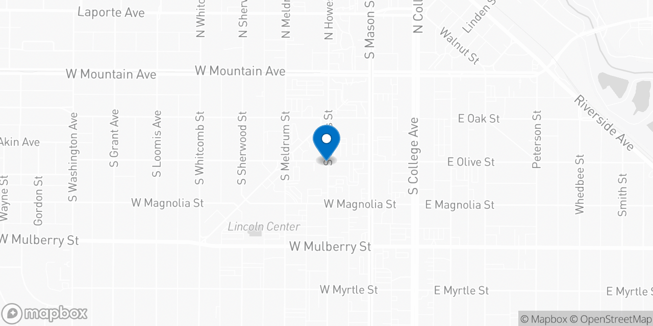 Map showing the location of the Social Security office in Fort Collins, CO