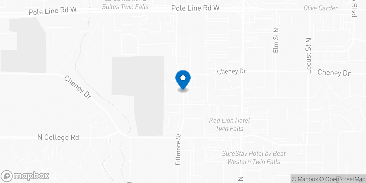 Map showing the location of the Social Security office in Twin Falls, ID