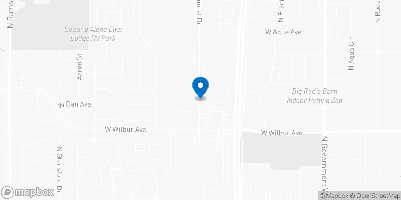 Map showing the location of the Social Security office in Coeur D' Alene, ID