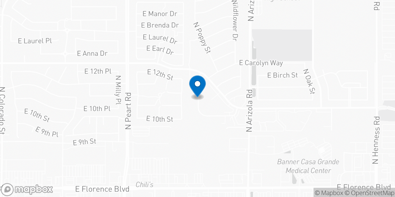 Map showing the location of the Social Security office in Casa Grande, AZ